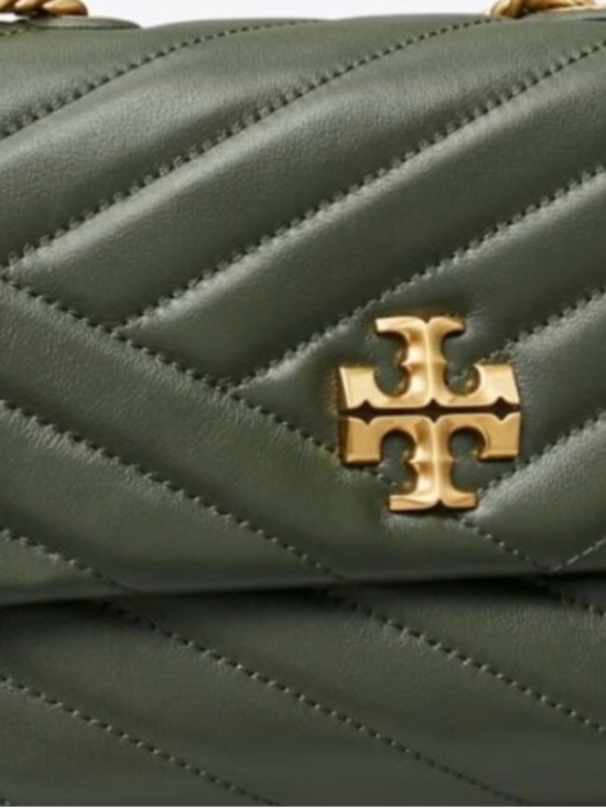 Tory Burch Handbags - Tory Burch Olive Green Quilted Chevron Crossbody with Gold Logo